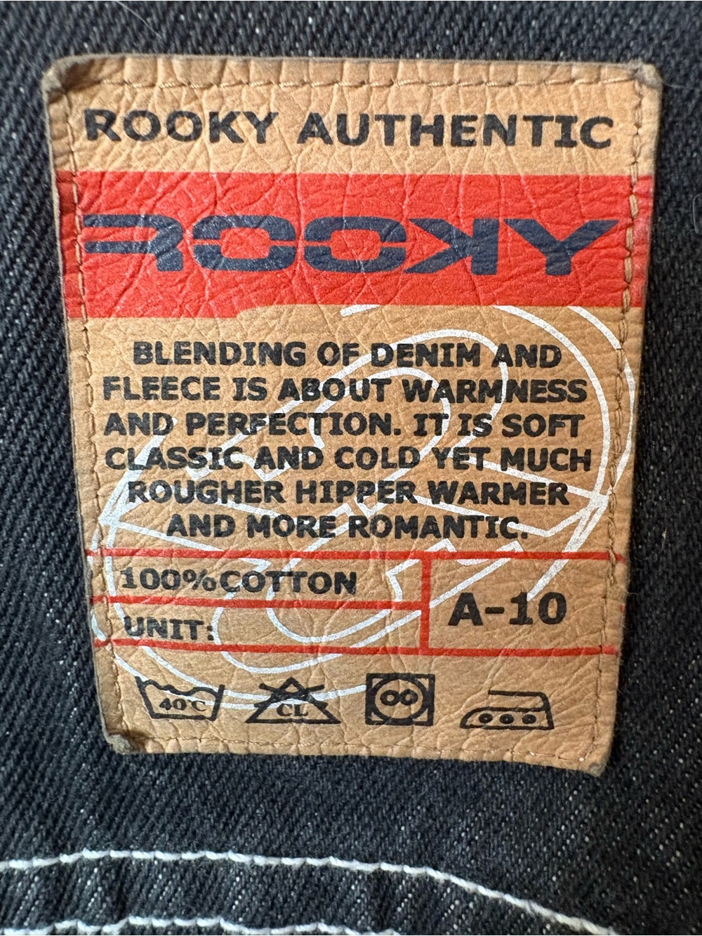 Vintage Rooky Authentic Men's Black Denim Trucker Jacket - Casual Workwear - Picture 3 of 6